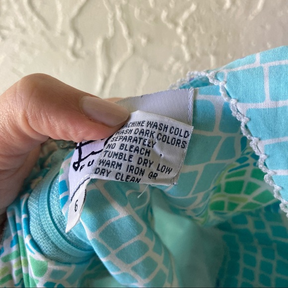 Lilly Pulitzer Dress Mosaic Fish Ocean 6 White Label - Picture 7 of 13
